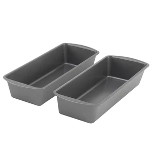 Set of 2 Extra Large 13" x 5" Nonstick Steel Bread Loaf Pans, Gray - Set of Two Loaf Pans, Even Heat Distribution, Scratch-Resistant Nonstick Coating, Durable Construction, Easy to Clean Set of 2 Extra Large 13" x 5" Nonstick Steel Bread Loaf Pans, Gray - Set of Two Loaf Pans, Even Heat Distribution, Scratch-Resistant Nonstick Coating, Durable Construction, Easy to Clean