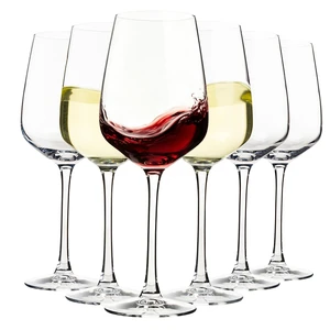 15oz Wine Glasses Set of 6, Thickened Stemmed Glasses for Red/White Wine, Heavy Base Clear Red Wine Glasses for Everyday, Wine Lovers, Parties, Gifts, Dishwasher Safe, 460ml, 6 Piece Set 15oz Wine Glasses Set of 6, Thickened Stemmed Glasses for Red/White Wine, Heavy Base Clear Red Wine Glasses for Everyday, Wine Lovers, Parties, Gifts, Dishwasher Safe, 460ml, 6 Piece Set
