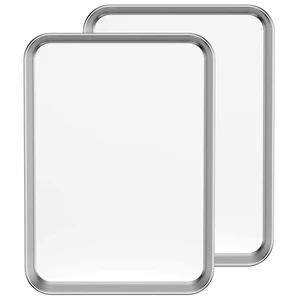 Baking Sheet Set of 2, 18 inch Commercial Grade Stainless Steel Baking Pan, Professional Bakeware Oven Tray, Healthy & Non-toxic, Rust Free & Mirror Finish, Easy Clean & Dishwasher Safe Baking Sheet Set of 2, 18 inch Commercial Grade Stainless Steel Baking Pan, Professional Bakeware Oven Tray, Healthy & Non-toxic, Rust Free & Mirror Finish, Easy Clean & Dishwasher Safe