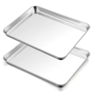 Baking Sheet, 17.6"x 13"x 1" Stainless Steel Large Cookie Sheet Pan | Set of 2, Half Sheet Baking Pans Trays for Roasting/Cooking, Non-toxic & Healthy, Heavy Duty & Sturdy, Dishwasher Safe Baking Sheet, 17.6"x 13"x 1" Stainless Steel Large Cookie Sheet Pan | Set of 2, Half Sheet Baking Pans Trays for Roasting/Cooking, Non-toxic & Healthy, Heavy Duty & Sturdy, Dishwasher Safe