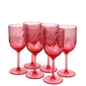 Set of 6 Unbreakable 15 oz Acrylic Plastic Wine and Water Tumbler Stackable Goblets. (Red, 15 oz) Set of 6 Unbreakable 15 oz Acrylic Plastic Wine and Water Tumbler Stackable Goblets. (Red, 15 oz)