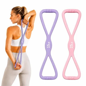 Figure 8 Resistance Bands, Silicone Stretch Bands with Handles | 2 Pack Figure 8 Exercise Bands, Non-Slip Grip, 15LB 25LB Resistance for Arms, Back, Legs, Glutes, Yoga Pilates Home Workout Figure 8 Resistance Bands, Silicone Stretch Bands with Handles | 2 Pack Figure 8 Exercise Bands, Non-Slip Grip, 15LB 25LB Resistance for Arms, Back, Legs, Glutes, Yoga Pilates Home Workout