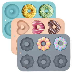 3 Pack Silicone Donut Pan for Baking, Non-Stick Doughnut Pan, 6 Cavity Fluted Tube Cake Silicone Mold for Baking (Blue+Gray+Pink) 3 Pack Silicone Donut Pan for Baking, Non-Stick Doughnut Pan, 6 Cavity Fluted Tube Cake Silicone Mold for Baking (Blue+Gray+Pink)