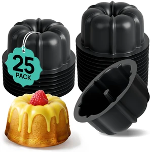 Mini Cake Pan Silicone Baking Mold, Reusable Bakeable Silicone Molds for Jello and Desserts, Non-Stick BPA-Free, Moldes para Flan, Moldes Para Gelatinas, Mini Flan Molds, 25 Pack Mini Cake Pan Silicone Baking Mold, Reusable Bakeable Silicone Molds for Jello and Desserts, Non-Stick BPA-Free, Moldes para Flan, Moldes Para Gelatinas, Mini Flan Molds, 25 Pack