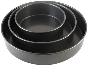 Professional Nonstick Round Cake Pan Set - 6 Inch | 3-Piece Bakeware Set with 6 Inch, 8 Inch, and 10 Inch Pans, Heavy-Weight Aluminized Steel for Even Baking Professional Nonstick Round Cake Pan Set - 6 Inch | 3-Piece Bakeware Set with 6 Inch, 8 Inch, and 10 Inch Pans, Heavy-Weight Aluminized Steel for Even Baking