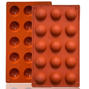 Small 15-Cavity Semi Sphere Silicone Molds Non-Stick,2 Packs Half Sphere Silicone Baking Molds for Making Jelly, Chocolates and Cake Small 15-Cavity Semi Sphere Silicone Molds Non-Stick,2 Packs Half Sphere Silicone Baking Molds for Making Jelly, Chocolates and Cake