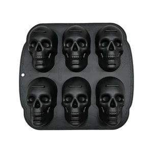 Skull Cake Pan Silicone Mold (6 Cavity) | 3D Skull Ice Cube Mold, Halloween Reusable Silicone Molds for Chocolate, Jelly, Wax Melt, Ice Cubes Skull Cake Pan Silicone Mold (6 Cavity) | 3D Skull Ice Cube Mold, Halloween Reusable Silicone Molds for Chocolate, Jelly, Wax Melt, Ice Cubes