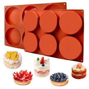 2 Pack Large Silicone Molds for Baking/Non-Stick 4 inch 6-Cavity Round Silicone Baking Mold for Whoopie Pie Pan, Corn Bread, Candy, Eggs, Muffin, Soap 2 Pack Large Silicone Molds for Baking/Non-Stick 4 inch 6-Cavity Round Silicone Baking Mold for Whoopie Pie Pan, Corn Bread, Candy, Eggs, Muffin, Soap
