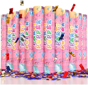 Confetti Poppers Confetti Cannon | 12 Pack | Glitter Multicolor | Party Poppers for Graduation, Birthday, Wedding | Alternative to Fireworks Smoke Bombs | Launches 25 ft | 12 inch Confetti Poppers Confetti Cannon | 12 Pack | Glitter Multicolor | Party Poppers for Graduation, Birthday, Wedding | Alternative to Fireworks Smoke Bombs | Launches 25 ft | 12 inch
