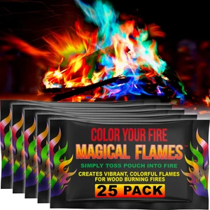 Fire Color Packets (25 Pack), Vibrant Multi-Color Fire for Fire Pits, Campfires, Bonfires & Fireplaces - Camping Essentials & Outdoor Party Accessories Fire Color Packets (25 Pack), Vibrant Multi-Color Fire for Fire Pits, Campfires, Bonfires & Fireplaces - Camping Essentials & Outdoor Party Accessories