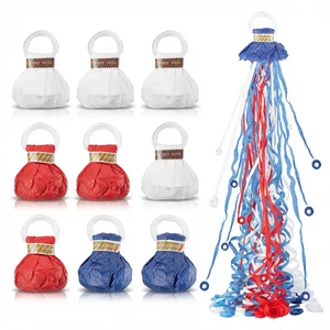 No-Mess Streamer Poppers, Patriotic Hand-Throw Confetti, 10 Pack | Send off Streamers, Toss by Hand to Release 16.4Ft Length Paper, Easy Cleanup for Weddings, Birthdays and Parties No-Mess Streamer Poppers, Patriotic Hand-Throw Confetti, 10 Pack | Send off Streamers, Toss by Hand to Release 16.4Ft Length Paper, Easy Cleanup for Weddings, Birthdays and Parties