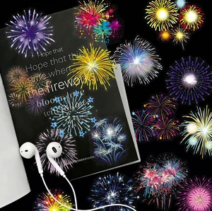 50PCS Firework Stickers, Waterproof Clear PET Transparent Colorful Firework Decals for Laptop, Skateboard, Phone Case, Luggage - Festival Celebration Decor for Teens, Adults, Boys, Girls 50PCS Firework Stickers, Waterproof Clear PET Transparent Colorful Firework Decals for Laptop, Skateboard, Phone Case, Luggage - Festival Celebration Decor for Teens, Adults, Boys, Girls
