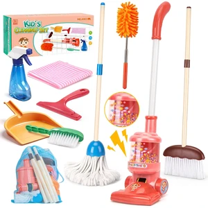 8-Piece Kids Cleaning Set with Toy Vacuum and Broom | Toddler-size broom and toy vacuum encourage household role play, coordination and pretend play, gift for boys girls ages 3-6 8-Piece Kids Cleaning Set with Toy Vacuum and Broom | Toddler-size broom and toy vacuum encourage household role play, coordination and pretend play, gift for boys girls ages 3-6