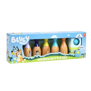 Wooden Bowling Set, 6 Character Pins, Indoor & Outdoor | Durable wood skittle game builds coordination & teamwork; toy for kids ages 3+, indoor-outdoor fun Wooden Bowling Set, 6 Character Pins, Indoor & Outdoor | Durable wood skittle game builds coordination & teamwork; toy for kids ages 3+, indoor-outdoor fun