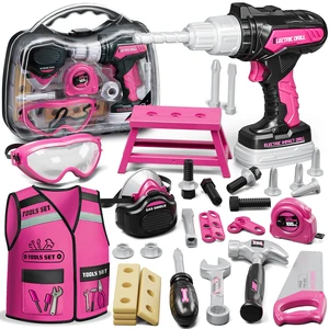 Kids Tool Set, Toddler Tool Set with Box, Toys for 3 Year Old Girl | Construction Toys with Electric Toy Drill, Toy Tools with Vest, Pretend Play Tools for Kids, Birthday Gifts for 3 4 5 6 7 8 9 Kids Tool Set, Toddler Tool Set with Box, Toys for 3 Year Old Girl | Construction Toys with Electric Toy Drill, Toy Tools with Vest, Pretend Play Tools for Kids, Birthday Gifts for 3 4 5 6 7 8 9