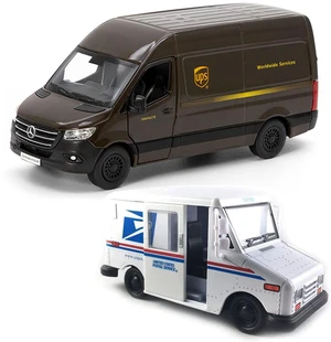 - UPS Mercedes-Benz Sprinter + United States Postal Mail Truck Grumman LLV 5 Inch Die Cast Metal Model Toy Van & Trucks SetOf2 - UPS Mercedes-Benz Sprinter + United States Postal Mail Truck Grumman LLV 5 Inch Die Cast Metal Model Toy Van & Trucks SetOf2