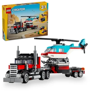 Creator 3 in 1 Flatbed Truck with Helicopter Toy, Transforms from Flatbed Truck Toy to Propeller Plane to Hot Rod and SUV Cars, Gift Idea for Boys and Girls Ages 7 Years Old and Up, 31146 Creator 3 in 1 Flatbed Truck with Helicopter Toy, Transforms from Flatbed Truck Toy to Propeller Plane to Hot Rod and SUV Cars, Gift Idea for Boys and Girls Ages 7 Years Old and Up, 31146