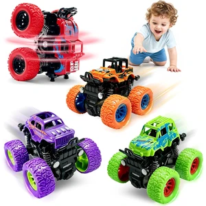 Monster Truck Toys, 4 Pack Friction Powered Toy Cars Push and Go Truck Toys for Toddlers Kids Ages 2-4 3-5 4-7 Best Christmas Birthday Gift Party Favors for Boys and Girls 2 3 4 5 6 7 Year Old Monster Truck Toys, 4 Pack Friction Powered Toy Cars Push and Go Truck Toys for Toddlers Kids Ages 2-4 3-5 4-7 Best Christmas Birthday Gift Party Favors for Boys and Girls 2 3 4 5 6 7 Year Old