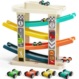 Toddler Toys for 2 Year Old Boy, Wooden Car Ramp Race Track Set | Car Toys for Toddlers 1-3 with Cars and a Garage, Montessori Toys for 12 Year Old Boy Girl,Birthday Gift for Age 18+ Month Toddler Toys for 2 Year Old Boy, Wooden Car Ramp Race Track Set | Car Toys for Toddlers 1-3 with Cars and a Garage, Montessori Toys for 12 Year Old Boy Girl,Birthday Gift for Age 18+ Month