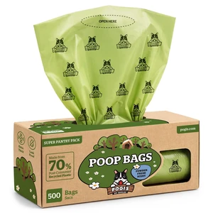 Large Dog Poop Bags, Single Roll, Fresh Scent, Leak-Proof, 500 Bags | Thick, strong dog waste bags. Easy to tear off and open for quick cleanup Large Dog Poop Bags, Single Roll, Fresh Scent, Leak-Proof, 500 Bags | Thick, strong dog waste bags. Easy to tear off and open for quick cleanup