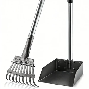 Pooper Scooper, Long Handle Pet Supplies with Stainless Metal Tray and Rake | Fits Multiple Pets,Stainless Steel, Rust-Proof, 38.5" Extended Reach, for Grass Dirt Gravel, Heavy Duty, No Bending Pooper Scooper, Long Handle Pet Supplies with Stainless Metal Tray and Rake | Fits Multiple Pets,Stainless Steel, Rust-Proof, 38.5" Extended Reach, for Grass Dirt Gravel, Heavy Duty, No Bending