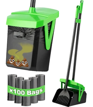 Dog Pooper Scooper, Swivel Bin & Rake Set with 100 Waste Bags | Bag Attachment & Lid for Hands-Free Waste Cleanup on Lawn, Yard & Kennel. Designed for Small, Medium & Large Dogs. Dog Pooper Scooper, Swivel Bin & Rake Set with 100 Waste Bags | Bag Attachment & Lid for Hands-Free Waste Cleanup on Lawn, Yard & Kennel. Designed for Small, Medium & Large Dogs.