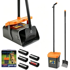 Pooper Scooper, 46" Long Handle Heavy Duty Picker-Upper, Swivel Bin Rake Kit with Bag Attachment, 100 Waste Bags for Small Large Dogs Puppy Poop Trash Litter Cleanup Yard Outdoor Pet Essentials Pooper Scooper, 46" Long Handle Heavy Duty Picker-Upper, Swivel Bin Rake Kit with Bag Attachment, 100 Waste Bags for Small Large Dogs Puppy Poop Trash Litter Cleanup Yard Outdoor Pet Essentials