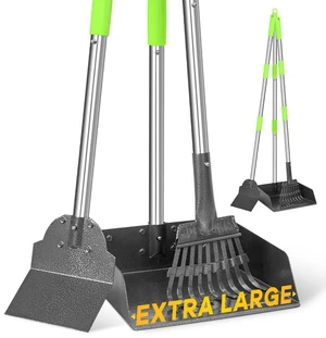 Pooper Scooper for Dogs Metal Heavy Duty Long Handle Rake, Spade & XL Tray | Poop Scooper for Large Medium Small Dogs, 36+" Long Handles and 9W 9.5L Extra Large Tray for Yard, Grass, Dirt & Gravel Pooper Scooper for Dogs Metal Heavy Duty Long Handle Rake, Spade & XL Tray | Poop Scooper for Large Medium Small Dogs, 36+" Long Handles and 9W 9.5L Extra Large Tray for Yard, Grass, Dirt & Gravel