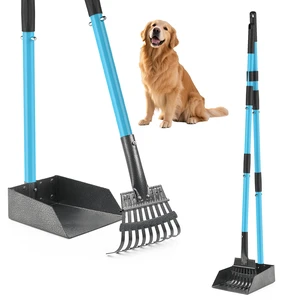 Dog Pooper Scooper,Stainless Metal Poop Scooper for Yard Long Handle | Heavy Duty Tray and Rake, Pooper Scoop Suitable for Large Dogs, Small Dogs, Supplies to Use for Grass, Dirt, Gravel (Blue) Dog Pooper Scooper,Stainless Metal Poop Scooper for Yard Long Handle | Heavy Duty Tray and Rake, Pooper Scoop Suitable for Large Dogs, Small Dogs, Supplies to Use for Grass, Dirt, Gravel (Blue)
