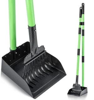Pooper Scooper, Dog Pooper Scooper Long Handle Stainless Metal Tray and Rake Set for Medium Small Dogs Heavy Duty - Use on Grass, Dirt or Gravel - Pet Supplies (Green) Pooper Scooper, Dog Pooper Scooper Long Handle Stainless Metal Tray and Rake Set for Medium Small Dogs Heavy Duty - Use on Grass, Dirt or Gravel - Pet Supplies (Green)