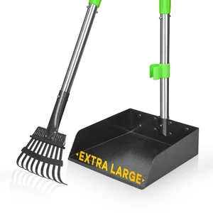 Metal Pooper Scooper for Dogs Heavy Duty Long Handle Rake & XL Tray | Poop Scooper for Large Dogs with 9W 9.5L Extra Large Tray for Yard, Grass, Dirt & Gravel Metal Pooper Scooper for Dogs Heavy Duty Long Handle Rake & XL Tray | Poop Scooper for Large Dogs with 9W 9.5L Extra Large Tray for Yard, Grass, Dirt & Gravel