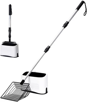 Metal Cat Litter Scoop with Holder, 43" Extendable Long Handle Cat Scooper for Litter Box, Solid & Durable, Deep Shovel for Fast Sifting, Large Pet Pooper Scooper for Kitty/Outside Dog Poop Metal Cat Litter Scoop with Holder, 43" Extendable Long Handle Cat Scooper for Litter Box, Solid & Durable, Deep Shovel for Fast Sifting, Large Pet Pooper Scooper for Kitty/Outside Dog Poop