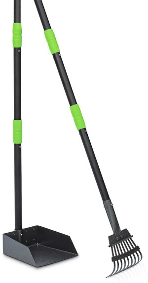 Pooper Scooper for Dogs, Metal Poop Scooper Tray and Rake Set with Adjustable Long Handle, Dog Pooper Scooper for Pet Waste Removal Pooper Scooper for Dogs, Metal Poop Scooper Tray and Rake Set with Adjustable Long Handle, Dog Pooper Scooper for Pet Waste Removal