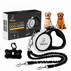 Dual Retractable Dog Leash 16 FT Tangle-Free Leash for 2 Dogs, Detachable for Single Use, One-Button Brake & Lock, Up to 77 lbs Each, 360° Swivel, Non-Slip Handle + Poop Bag Holder Dual Retractable Dog Leash 16 FT Tangle-Free Leash for 2 Dogs, Detachable for Single Use, One-Button Brake & Lock, Up to 77 lbs Each, 360° Swivel, Non-Slip Handle + Poop Bag Holder