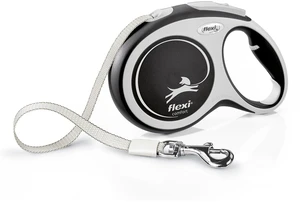 Comfort Nylon Tape Retractable Dog Leash, Large, 26 ft - Grey/Black | German engineered, original flexi leash, durable quality for dogs up to 110 lbs, tangle-free, walking, reliable brake system Comfort Nylon Tape Retractable Dog Leash, Large, 26 ft - Grey/Black | German engineered, original flexi leash, durable quality for dogs up to 110 lbs, tangle-free, walking, reliable brake system