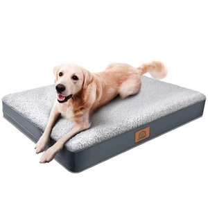Washable Orthopedic Large Dog Bed with Removable Cover, Pet Bed Mat | Big Waterproof Dog Crate Bed, Egg Crate Foam Support, Anti-Slip Bottom, Easy-Clean, Soft Plush Dog Beds Large Sized Dog, Grey Washable Orthopedic Large Dog Bed with Removable Cover, Pet Bed Mat | Big Waterproof Dog Crate Bed, Egg Crate Foam Support, Anti-Slip Bottom, Easy-Clean, Soft Plush Dog Beds Large Sized Dog, Grey