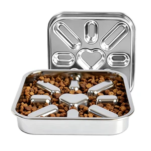 Stainless Steel Slow Feeder Dog Bowls Medium & Large Breed 3 Cups, Food Grade 304, Non-Slip Base, Deep Ridges to Slow Eating, Metal Slow Feeder Dog Bowls, Dishwasher & Chew-Proof & Rustproof Stainless Steel Slow Feeder Dog Bowls Medium & Large Breed 3 Cups, Food Grade 304, Non-Slip Base, Deep Ridges to Slow Eating, Metal Slow Feeder Dog Bowls, Dishwasher & Chew-Proof & Rustproof