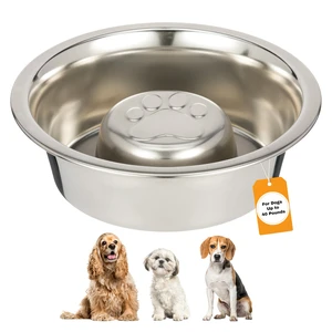 Stainless Steel Slow Feed Dog Bowl for Fast Eating Medium Breed, Metal Slow Feeder Dog Bowl Fits in Medium Neater Feeder Deluxe, for Puppy or Dogs (19-40 lbs), 1 Cup Food Capacity Stainless Steel Slow Feed Dog Bowl for Fast Eating Medium Breed, Metal Slow Feeder Dog Bowl Fits in Medium Neater Feeder Deluxe, for Puppy or Dogs (19-40 lbs), 1 Cup Food Capacity