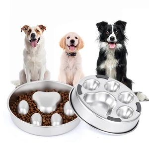 Slow Feeder Dog Bowl for Fast Eating Dogs Heavy Duty Stainless Steel 8.2" with Non-Slip Base, Raised Obstacle Slow Down Eating for Small Medium Large Dogs, Reduces Bloat & Indigestion, Dishwasher Safe Slow Feeder Dog Bowl for Fast Eating Dogs Heavy Duty Stainless Steel 8.2" with Non-Slip Base, Raised Obstacle Slow Down Eating for Small Medium Large Dogs, Reduces Bloat & Indigestion, Dishwasher Safe