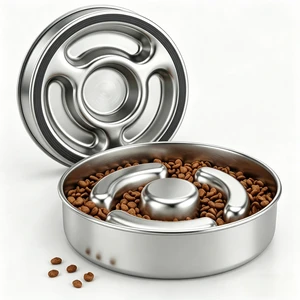 Slow Feeder Dog Bowl Stainless Steel, Metal Non-Slip Dog Food Bowls | 2 Cups for Small & Medium Dogs | Dogs Water Bowl | Fun Bloat Stop Pet Bowl for Fast Eaters | Slows Down Pets Eating Slow Feeder Dog Bowl Stainless Steel, Metal Non-Slip Dog Food Bowls | 2 Cups for Small & Medium Dogs | Dogs Water Bowl | Fun Bloat Stop Pet Bowl for Fast Eaters | Slows Down Pets Eating
