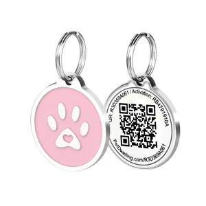 QR Pet Tag Easy Scan Instant Location Alerts, Online Pet Profile with AI Feature for Dogs & Cats (Pink Paw) QR Pet Tag Easy Scan Instant Location Alerts, Online Pet Profile with AI Feature for Dogs & Cats (Pink Paw)