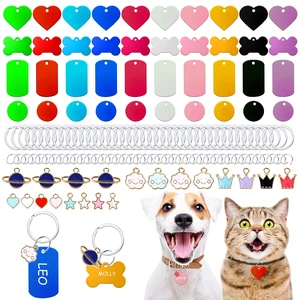 140pcs Blank Dog Tags Engraving Pet ID Tags for Custom Tag Craft | colorful blank dog tags with 20pcs cute pendants for engraving names phone numbers and pet identification information 140pcs Blank Dog Tags Engraving Pet ID Tags for Custom Tag Craft | colorful blank dog tags with 20pcs cute pendants for engraving names phone numbers and pet identification information
