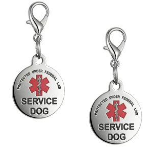 2Pcs Service Dog Tag Industrial Puppy for Service Animals, Emotional Support Dogs & Therapy Dogs Stainless Steel with Medical Alert Symbol Easily Attach to Collar Harness 2Pcs Service Dog Tag Industrial Puppy for Service Animals, Emotional Support Dogs & Therapy Dogs Stainless Steel with Medical Alert Symbol Easily Attach to Collar Harness