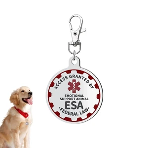 Emotional Support Dog Tag Emotional Support Dog Tag Metal Pet ID Tags ESA Tag Red Medical Alert Symbol Double Sided, Navy Lettering l Easily Switch Between Collars Harness and Vest. Emotional Support Dog Tag Emotional Support Dog Tag Metal Pet ID Tags ESA Tag Red Medical Alert Symbol Double Sided, Navy Lettering l Easily Switch Between Collars Harness and Vest.