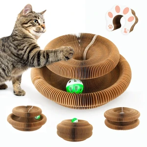 Cat Toy Interactive for Indoor Cats Scratcher | Magic Organ Cardboard Cat Scratching Post, Foldable Cat Toy with Bell, Exercise&Play for Indoor Small&Medium-Sized Cats Cat Toy Interactive for Indoor Cats Scratcher | Magic Organ Cardboard Cat Scratching Post, Foldable Cat Toy with Bell, Exercise&Play for Indoor Small&Medium-Sized Cats