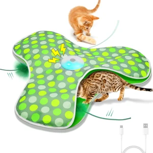 Interactive Cat Toys,Moving Concealed Feathers Toy for Indoor Cats | Mouse Squeaky,Touch Activated,Cat Kitten Toy Exercise Toys for Indoor Bored Adult Cats,Rechargeable Cat Stimulation Teaser Interactive Cat Toys,Moving Concealed Feathers Toy for Indoor Cats | Mouse Squeaky,Touch Activated,Cat Kitten Toy Exercise Toys for Indoor Bored Adult Cats,Rechargeable Cat Stimulation Teaser