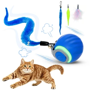 Interactive Cat Toy Ball - Automatic Moving Cat Ball for Indoor Cats with 3 Tails, Rechargeable Silent Kitten Toy for Boredom & Exercise, Rolling Ball Toy with 2 Modes & 2 Speeds. Interactive Cat Toy Ball - Automatic Moving Cat Ball for Indoor Cats with 3 Tails, Rechargeable Silent Kitten Toy for Boredom & Exercise, Rolling Ball Toy with 2 Modes & 2 Speeds.