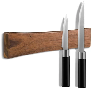 16 Inch Magnetic Knife Holder for Wall, Solid Acacia Wood Knife Magnetic Strip for Fridge, No Drill Wall Mount Knife Magnet Tool Bar, Wooden Knives Rack Block for Kitchen Utensil Organizer RV Storage 16 Inch Magnetic Knife Holder for Wall, Solid Acacia Wood Knife Magnetic Strip for Fridge, No Drill Wall Mount Knife Magnet Tool Bar, Wooden Knives Rack Block for Kitchen Utensil Organizer RV Storage