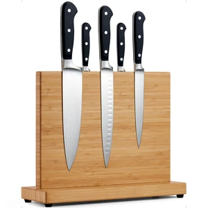 Magnetic Knife Block | Powerful Double-Sided Wooden Magnetic Knife Holder for up to 9 Knives - Supplied as Empty Knife Block Without Knives Magnetic Knife Block | Powerful Double-Sided Wooden Magnetic Knife Holder for up to 9 Knives - Supplied as Empty Knife Block Without Knives