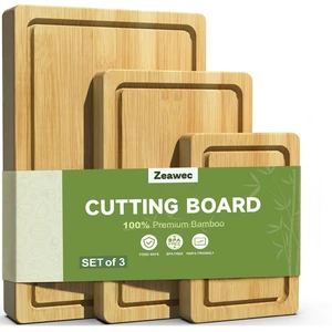 3-Piece Set Deep-Carbonized Bamboo Cutting Board for Kitchen, Natural | Crack-Resistant Wood Chopping Boards with Deep Juice Grooves, Pre-Oiled Butcher Block for Meat, Vegetables & Cheese 3-Piece Set Deep-Carbonized Bamboo Cutting Board for Kitchen, Natural | Crack-Resistant Wood Chopping Boards with Deep Juice Grooves, Pre-Oiled Butcher Block for Meat, Vegetables & Cheese
